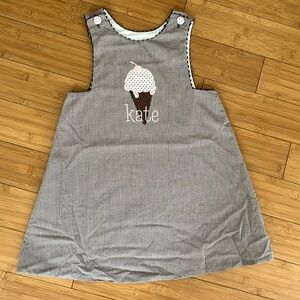 🍦Handmade jumper with ice cream appliqué, monogrammed Kate.